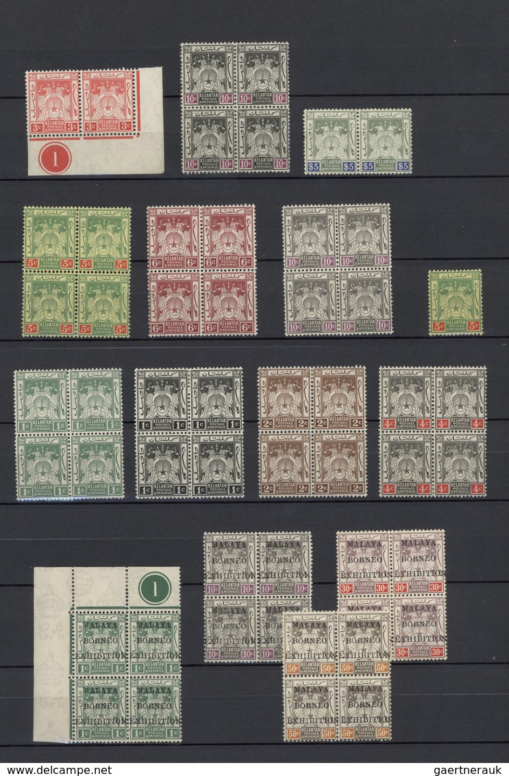 23549 Malaiische Staaten - Kelantan: 1911/1952, Mint Assortment Of 101 Stamps Incl. Units And Two Controls - Kelantan