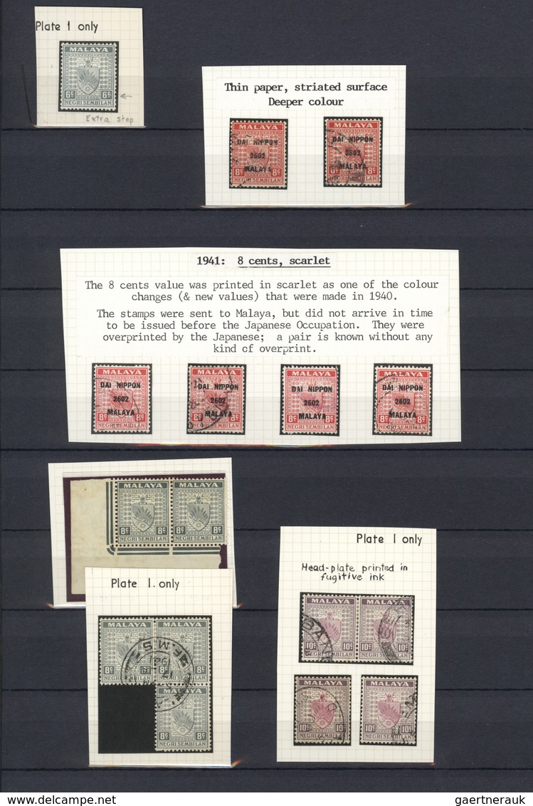 23554 Malaiische Staaten - Negri Sembilan: 1936/1941, Definitives "Coat Of Arms", Mint And Used Collection - Negri Sembilan
