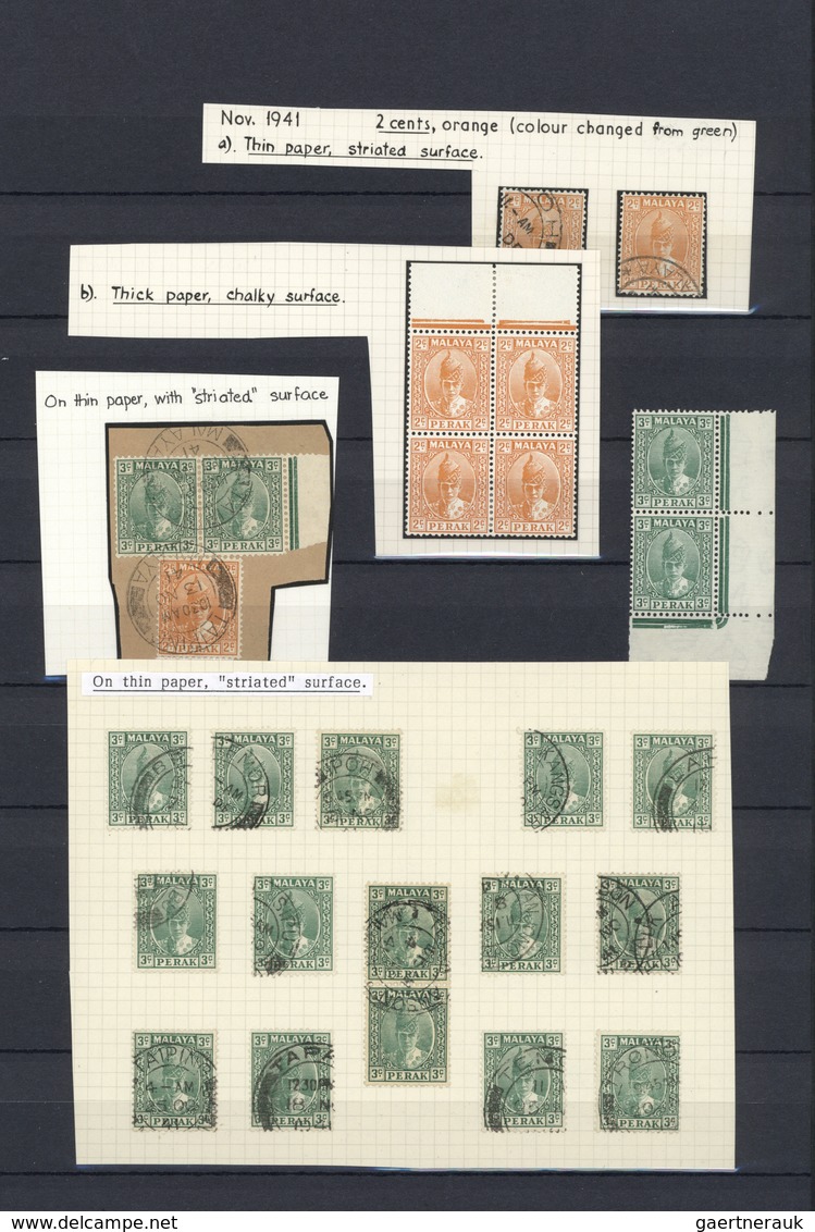 23558 Malaiische Staaten - Perak: 1938/1941, Definitives Sultan Iskandar, Mint And Used Collection/assortm - Perak