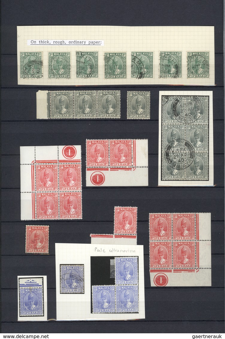 23558 Malaiische Staaten - Perak: 1938/1941, Definitives Sultan Iskandar, Mint And Used Collection/assortm - Perak