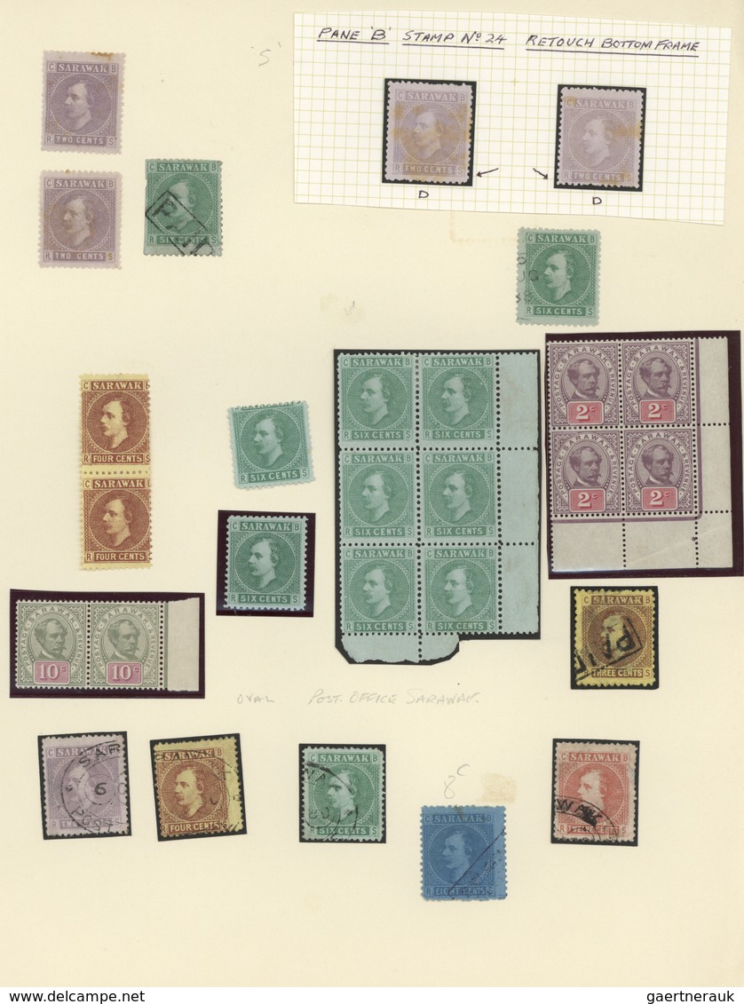 23560 Malaiische Staaten - Sarawak: 1875/1895, Used And Mint Assortment Of 72 Stamps Incl. Unused Units, P - Autres & Non Classés