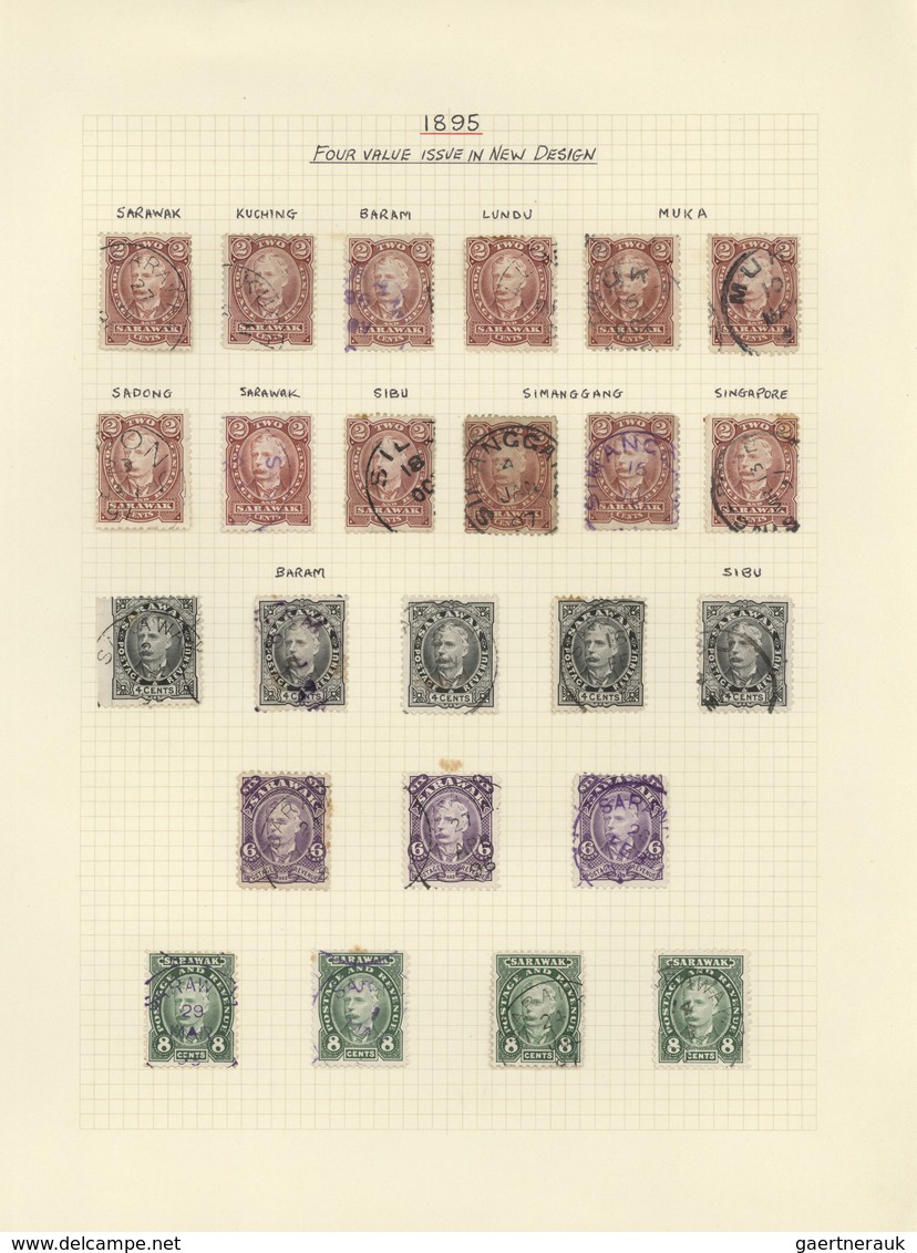 23560 Malaiische Staaten - Sarawak: 1875/1895, Used And Mint Assortment Of 72 Stamps Incl. Unused Units, P - Autres & Non Classés
