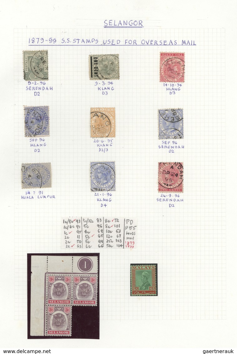 23565 Malaiische Staaten - Selangor: 1880/1955 (ca.), Mint And Used Balance On Album Pages/stocksheets, Co - Selangor