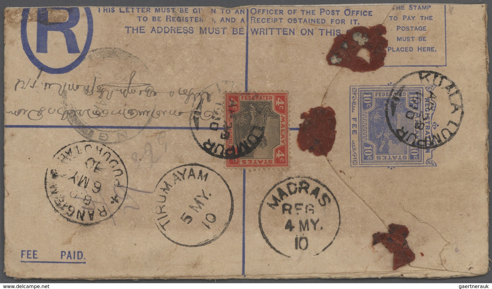 23567 Malaiische Staaten - Selangor: 1910's-1930's (mostly): More Than 240 Covers And (few) Postal Station - Selangor