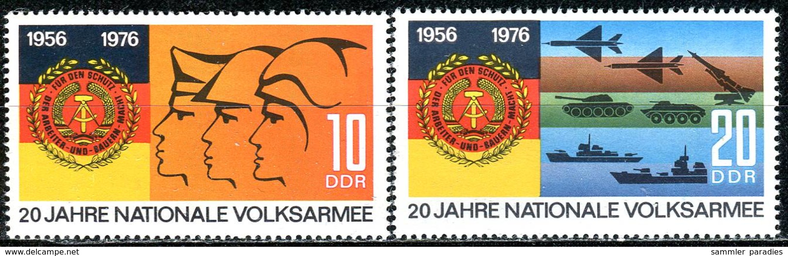 DDR - Mi 2116 / 2117 - ** Postfrisch (B) - 10-20Pf      20 Jahre Volksarmee - Neufs