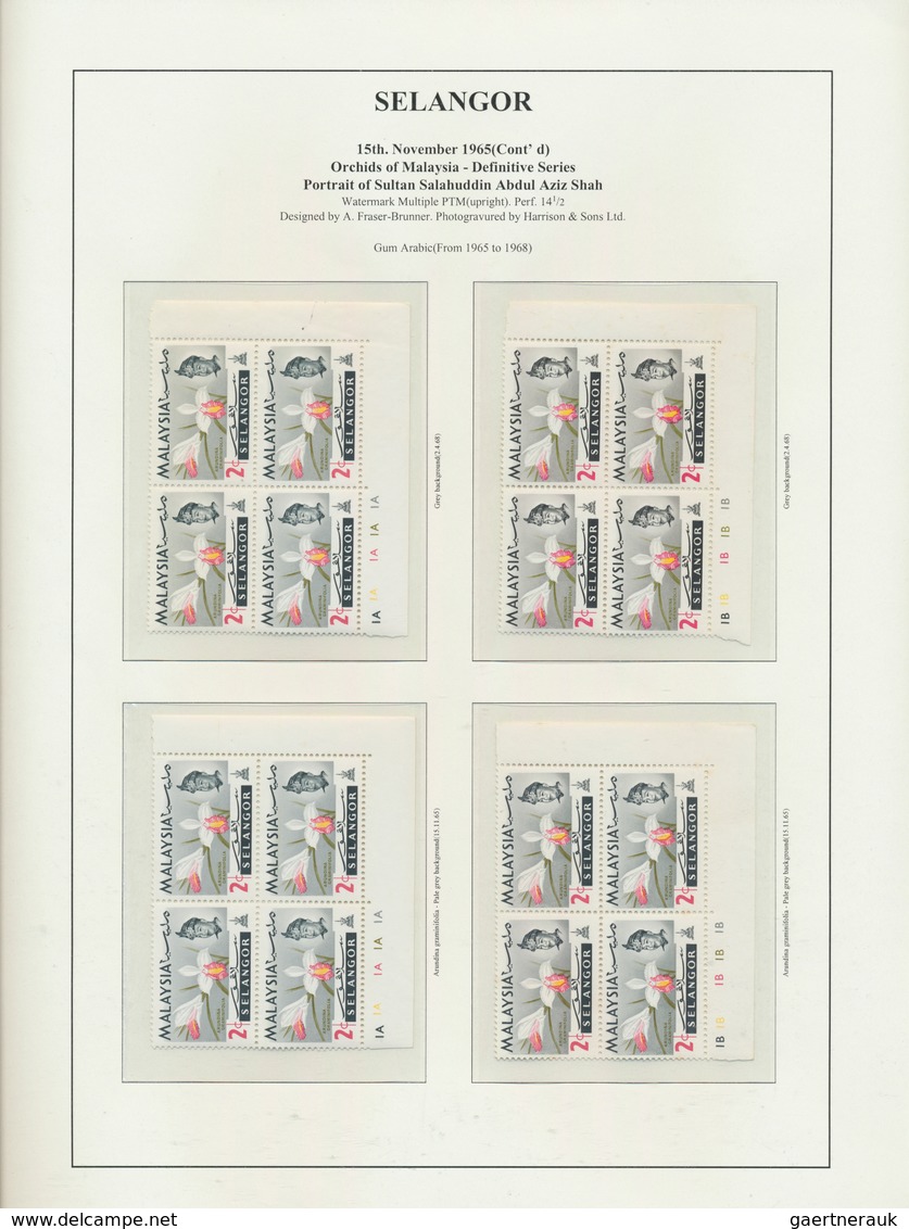 23572 Malaiische Staaten - Selangor: 1965, Orchids, Specialised Collection Of Apprx. 2.500 Stamps On Writt - Selangor