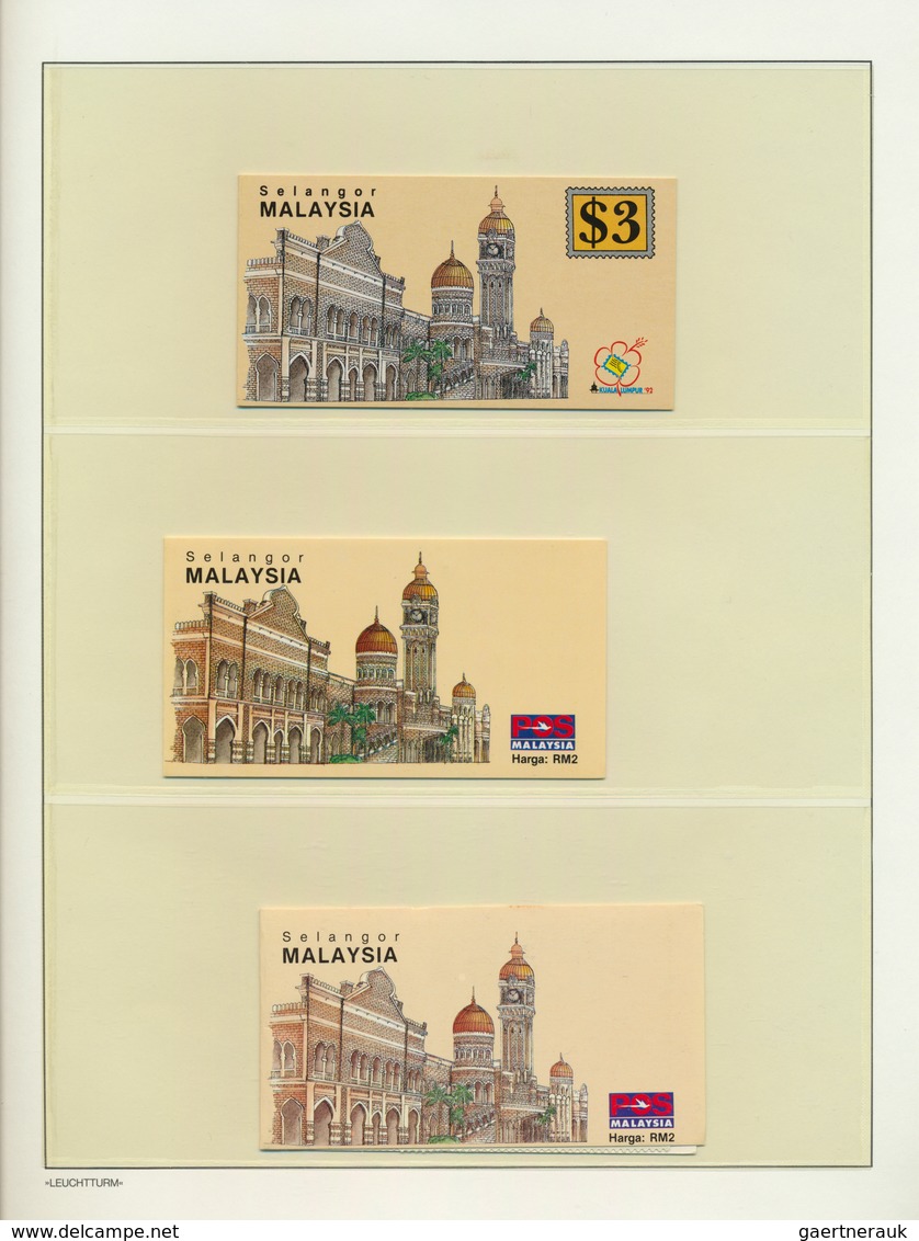 23573 Malaiische Staaten - Selangor: 1971/1990 (ca.), Assortment Of 17 Booklets "Butterflies", "Flowers" A - Selangor