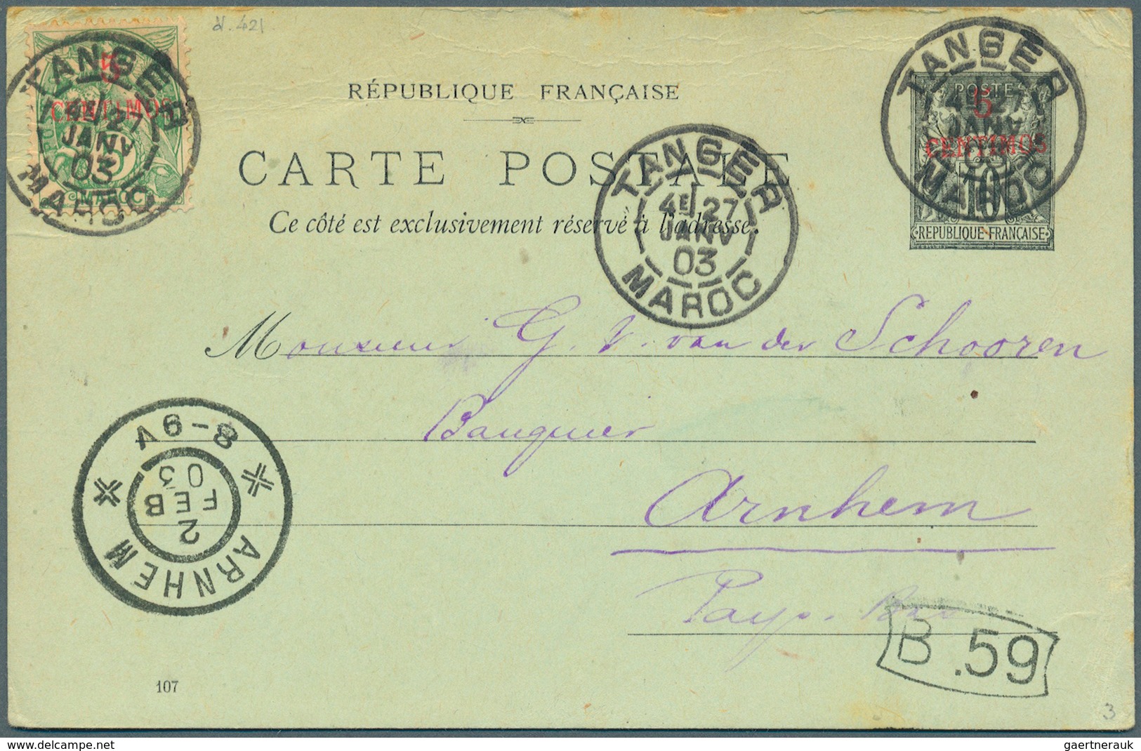 23585 Marokko: 1796 - 1987 Nice Collection Of 112 Covers, Postal Stationery's And PPC's With Good Franking - Maroc (1956-...)