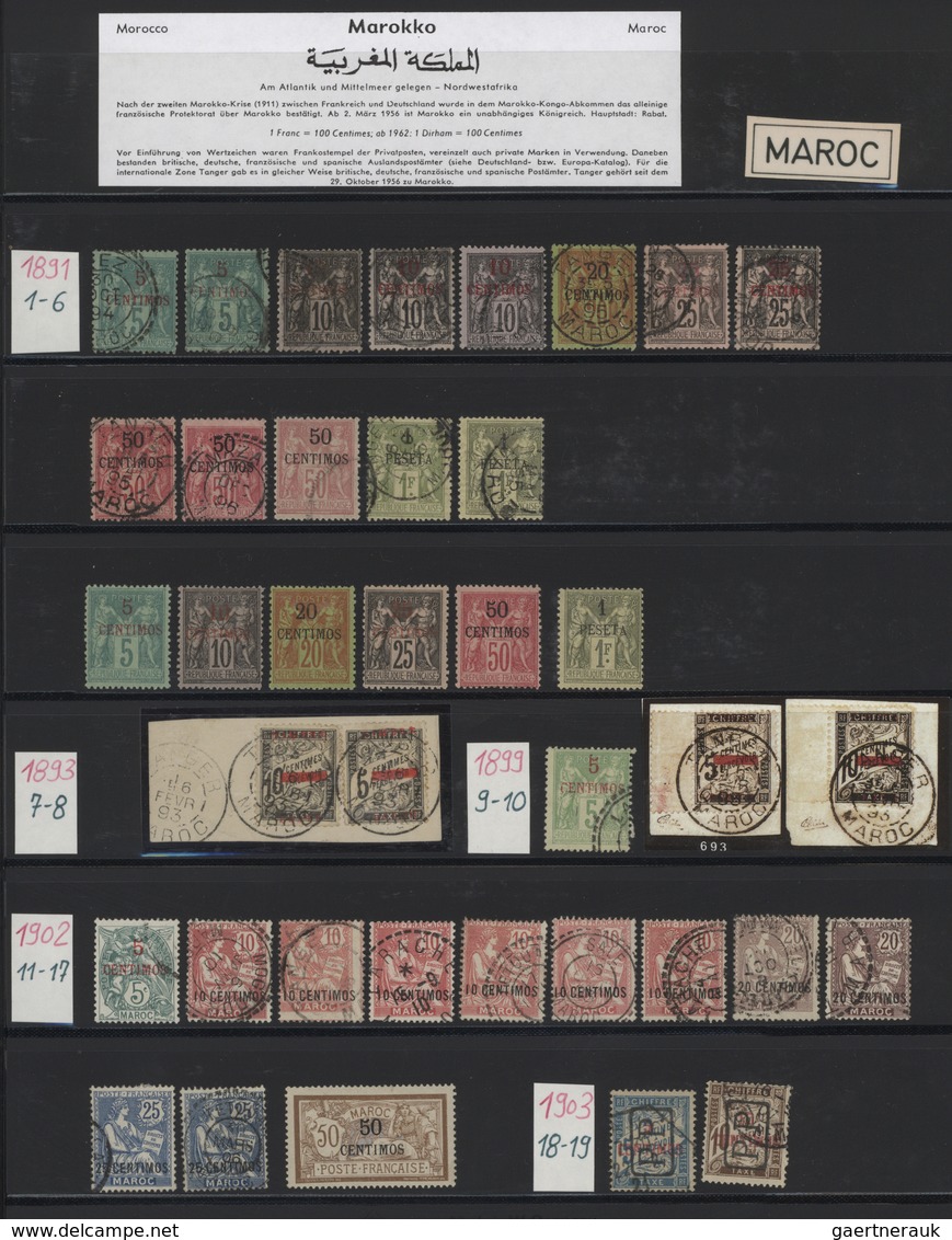 23586 Marokko: 1890/1970 (ca.), Comprehensive Collection With Main Value In The Apprx. 340 Covers/cards/st - Maroc (1956-...)