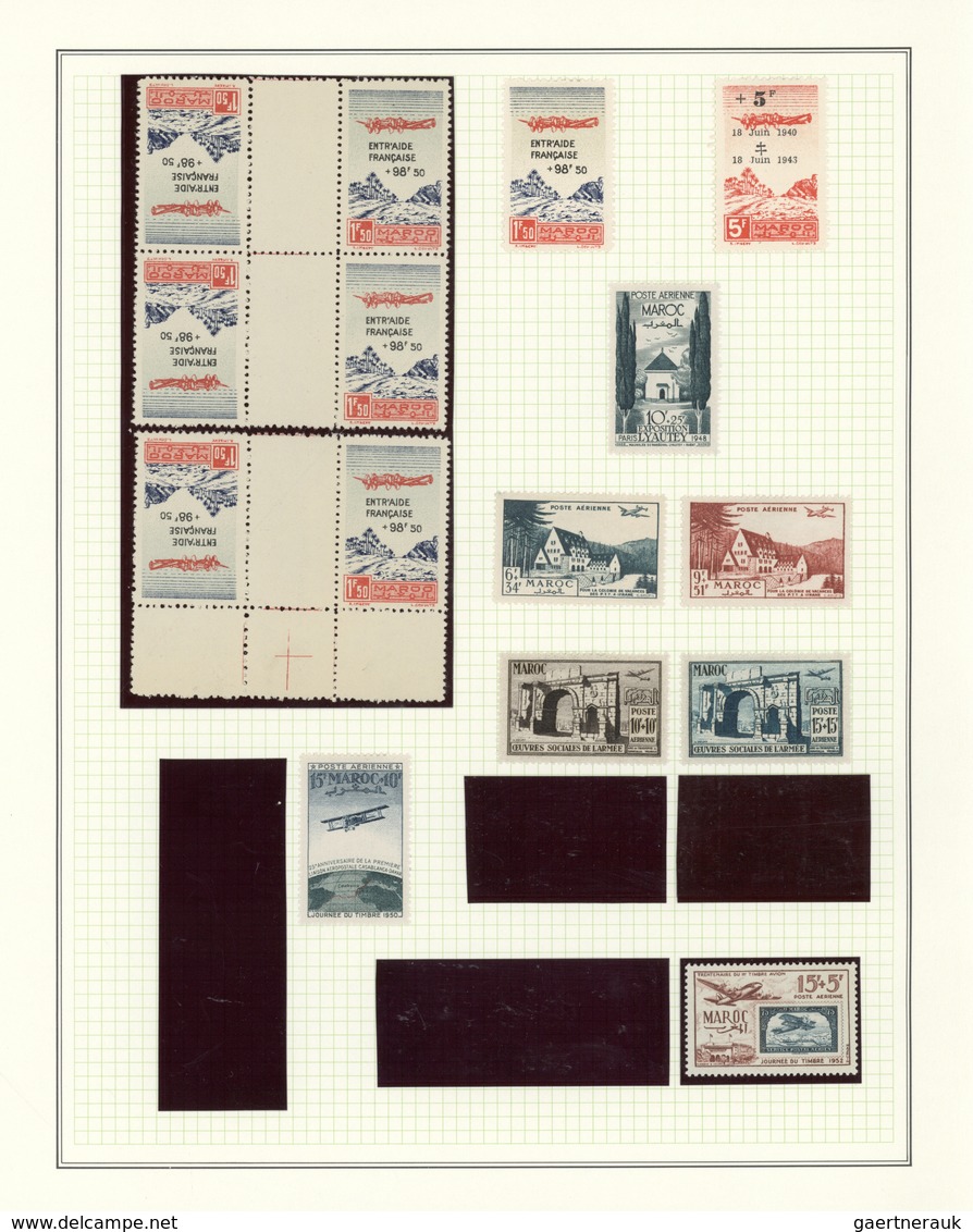 23590 Marokko: 1891/1955, mint collection on album pages, e.g. 1891 overprints 5c. to 1p., 1911/1917 overp
