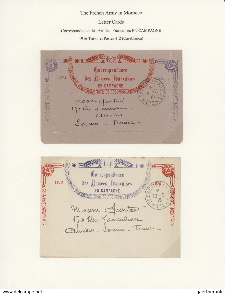 23593 Marokko: 1895/1950 (ca.), POSTAL HISTORY/CULTURE OF MOROCCO, a magnificient collection of apprx. 1.4