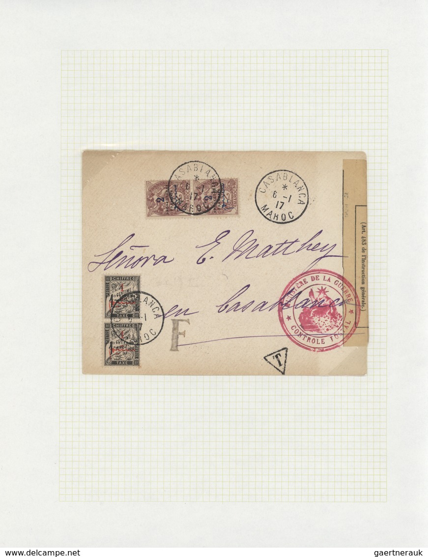 23593 Marokko: 1895/1950 (ca.), POSTAL HISTORY/CULTURE OF MOROCCO, a magnificient collection of apprx. 1.4