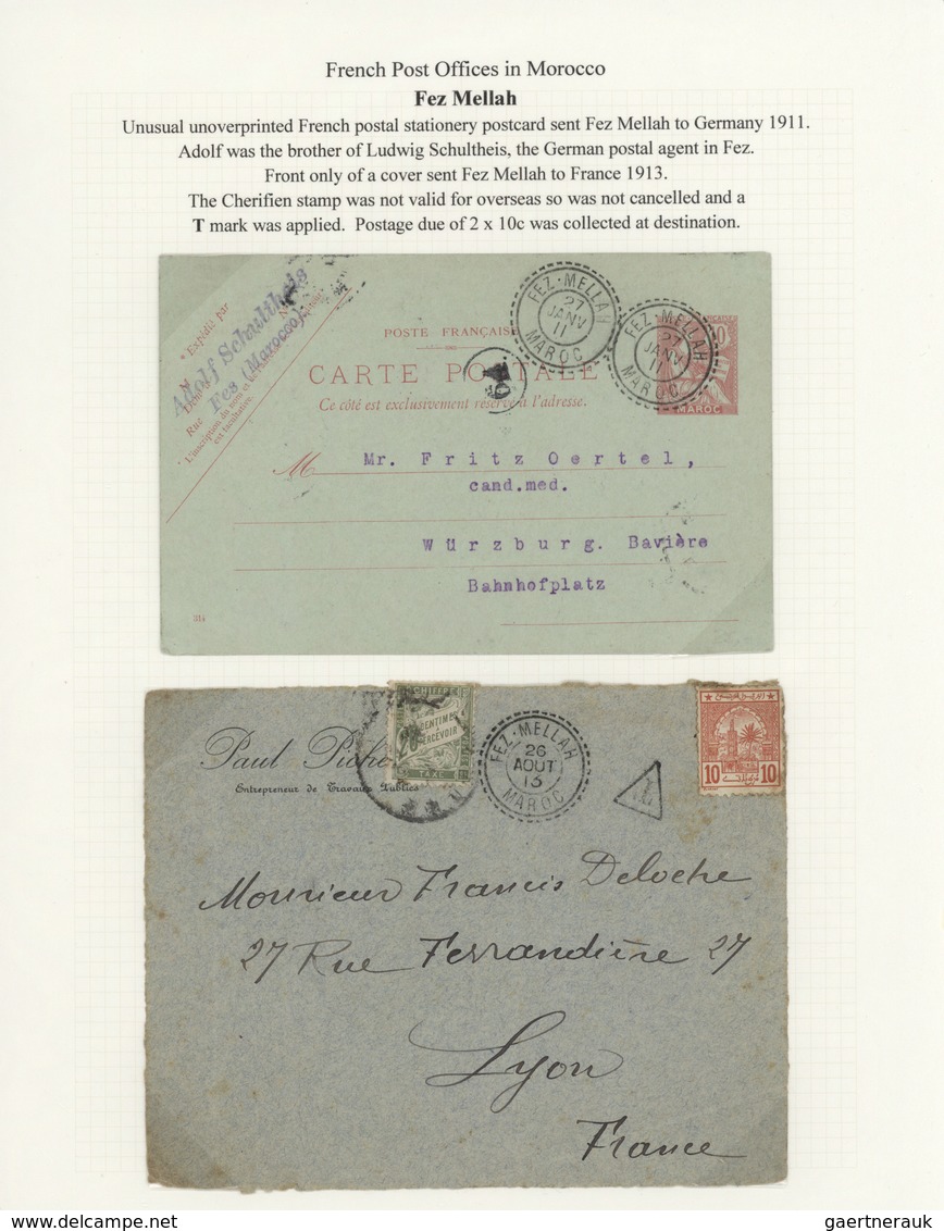 23593 Marokko: 1895/1950 (ca.), POSTAL HISTORY/CULTURE OF MOROCCO, a magnificient collection of apprx. 1.4