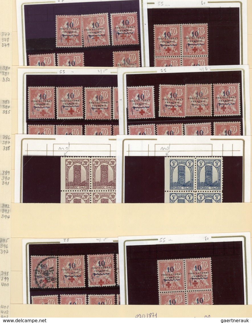 23598 Marokko: 1914/1985 (ca.), Mainly Mint Accumulation In An Album, Comprising E.g. A Nice Section Red C - Maroc (1956-...)