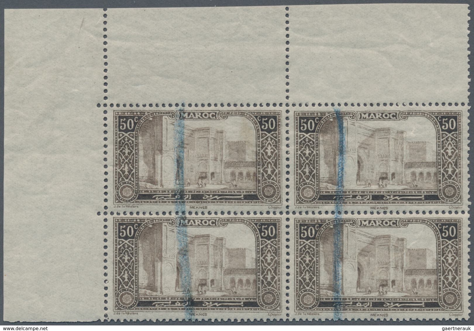 23600 Marokko: 1917, 50c. And 1fr. "Porte Barb-el-Mansour", Specialised Assortment Of 22 Values (21 Of 50c - Maroc (1956-...)