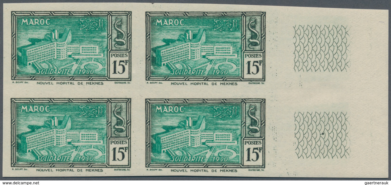 23601 Marokko: 1923/1952, Mint Assortment Of 35 IMPERFORATE Stamps Resp. IMPERFORATE COLOUR PROOFS. - Marocco (1956-...)