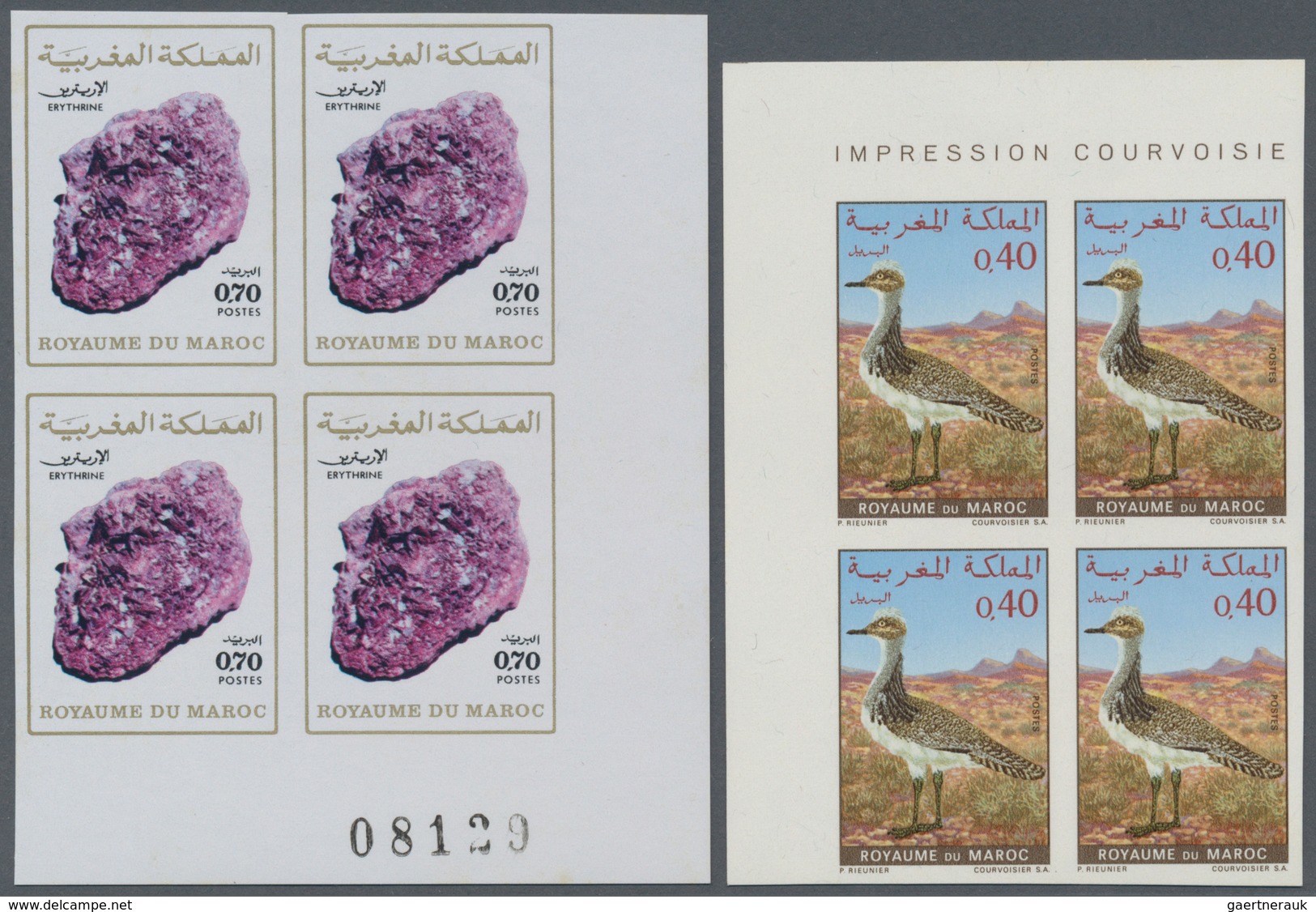 23620 Marokko: 1966/1990, U/m Collection Of Apprx. 140 IMPERFORATE Blocks Of Four Incl. Nice Thematic Issu - Maroc (1956-...)