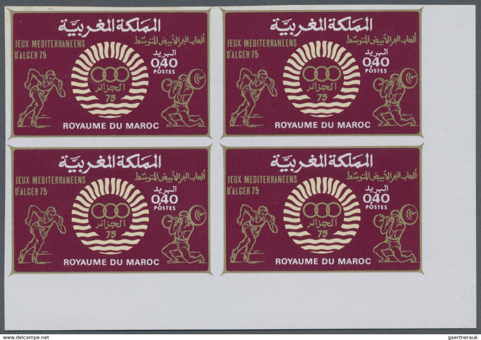 23620 Marokko: 1966/1990, U/m Collection Of Apprx. 140 IMPERFORATE Blocks Of Four Incl. Nice Thematic Issu - Maroc (1956-...)