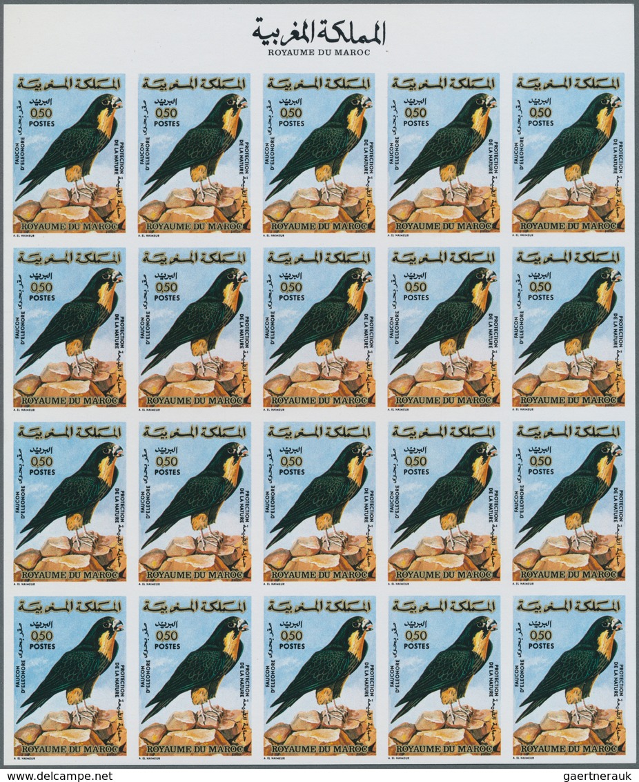 23625 Marokko: 1973/1977, U/m Accumulation Of Apprx. 740 IMPERFORATE Stamps, All Of Them Within Units Incl - Maroc (1956-...)