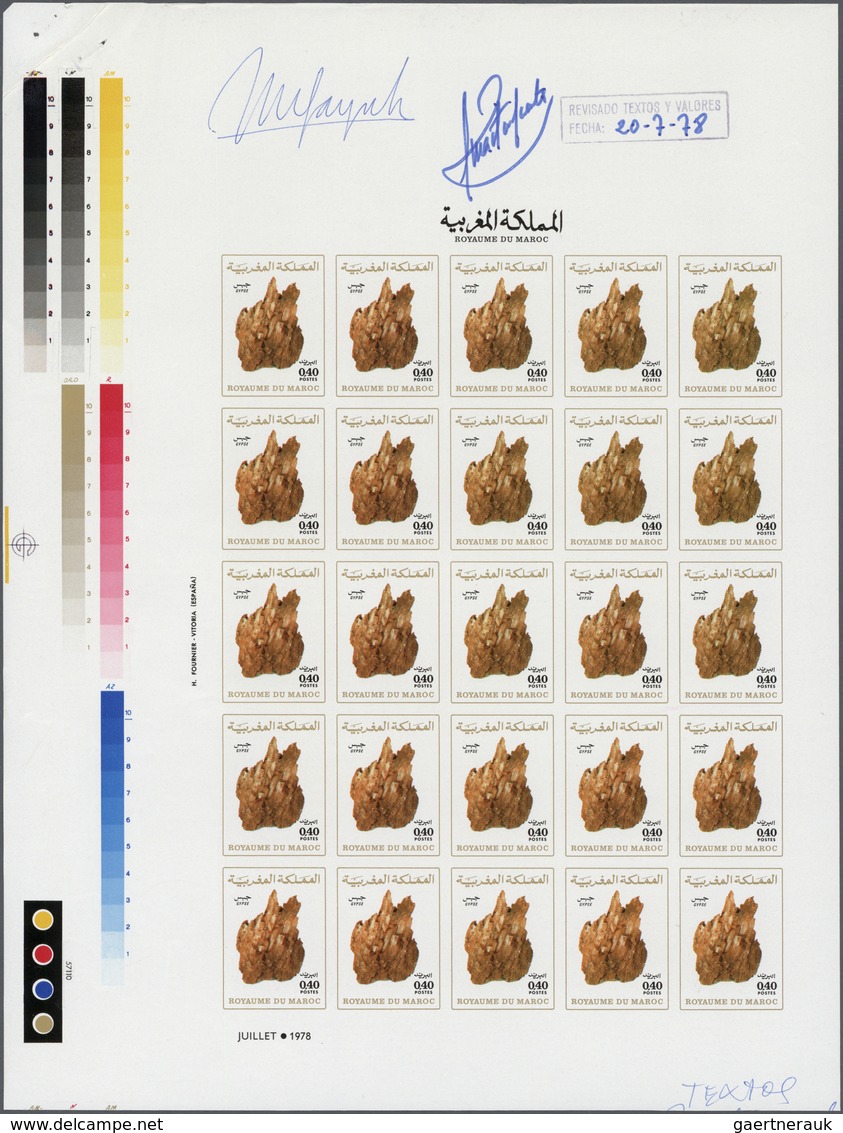 23633 Marokko: 1977/1980, U/m Collection Of 13 IMPERFORATE Sheets (=350 Imperforate Stamps), All Of Them U - Maroc (1956-...)