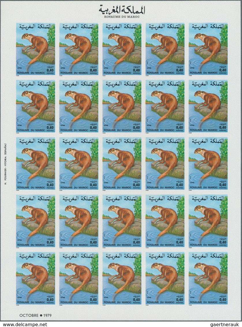 23636 Marokko: 1978/1991, U/m Accumulation Of Apprx. 340 IMPERFORATE Stamps, All Of Them Within Units Incl - Maroc (1956-...)