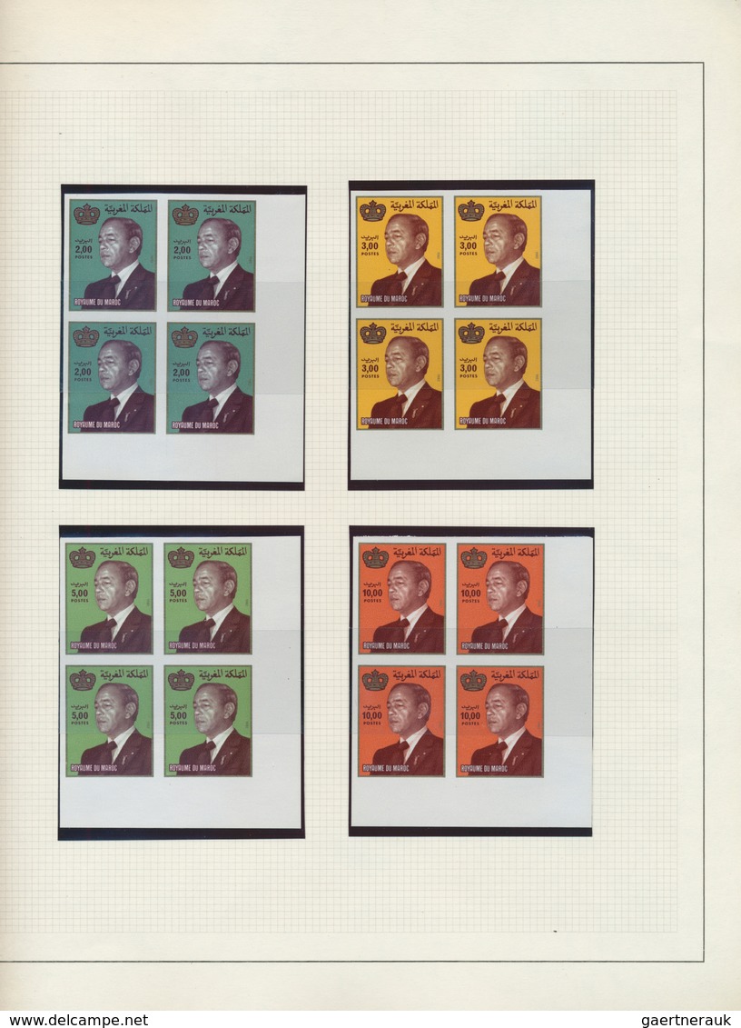 23639 Marokko: 1981/1992, U/m Collection Of Apprx. 250 Different IMPERFORATE Blocks Of Four (=apprx. 1.000 - Maroc (1956-...)