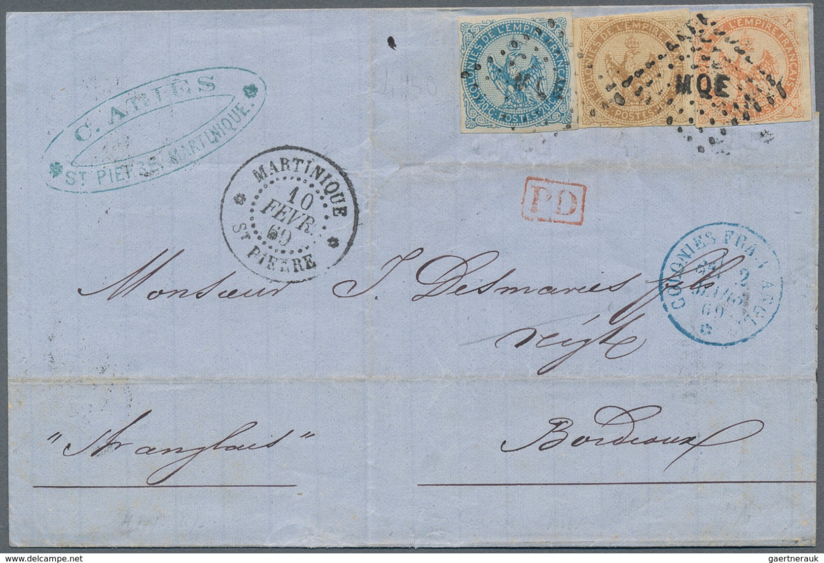 23642 Martinique: 1822/1913, Collection Of Apprx. 114 Covers/cards/stationeries, Incl. Some Pre-philatelic - Autres & Non Classés