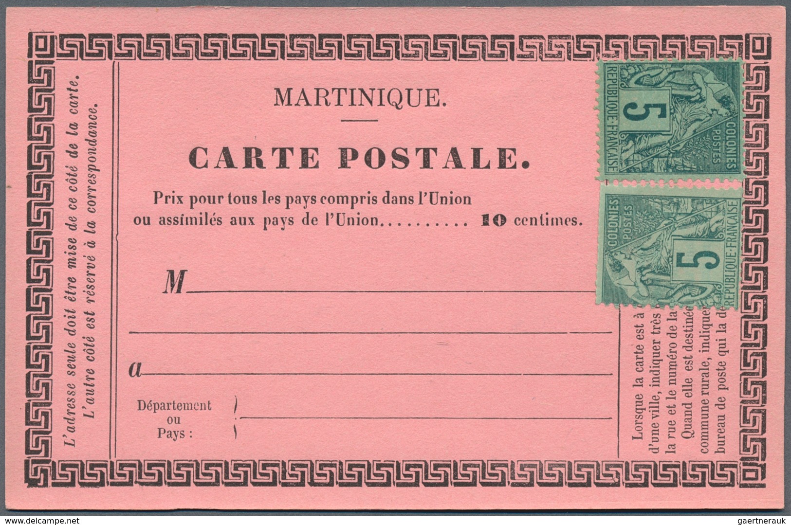 23642 Martinique: 1822/1913, Collection Of Apprx. 114 Covers/cards/stationeries, Incl. Some Pre-philatelic - Autres & Non Classés