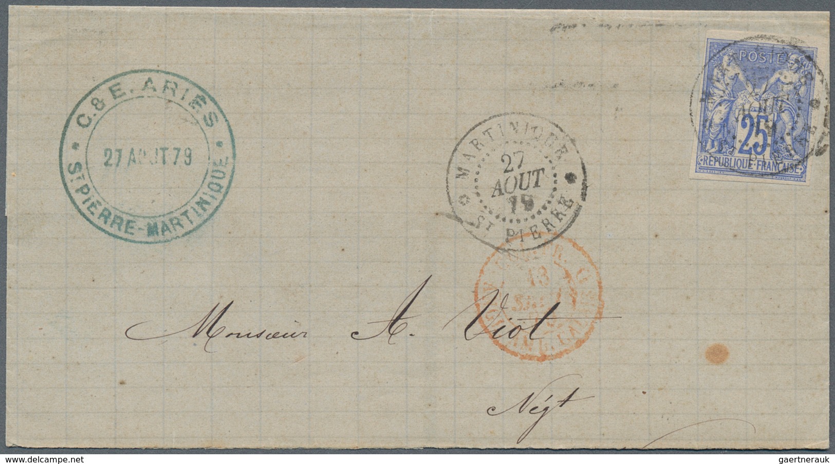 23642 Martinique: 1822/1913, collection of apprx. 114 covers/cards/stationeries, incl. some pre-philatelic