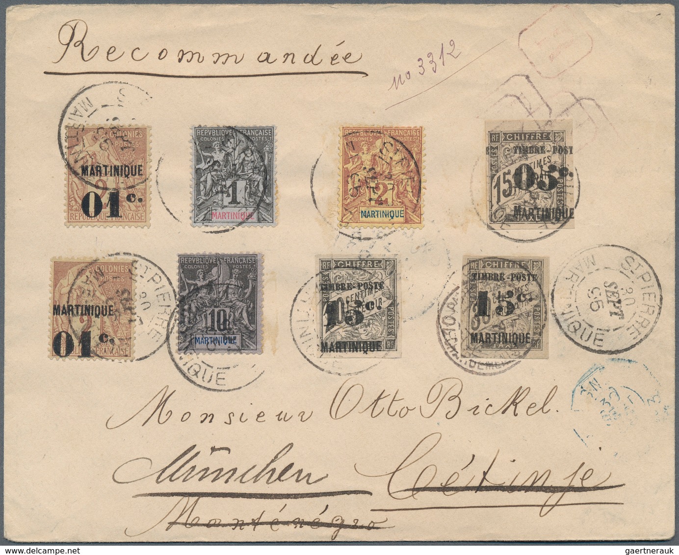 23642 Martinique: 1822/1913, collection of apprx. 114 covers/cards/stationeries, incl. some pre-philatelic