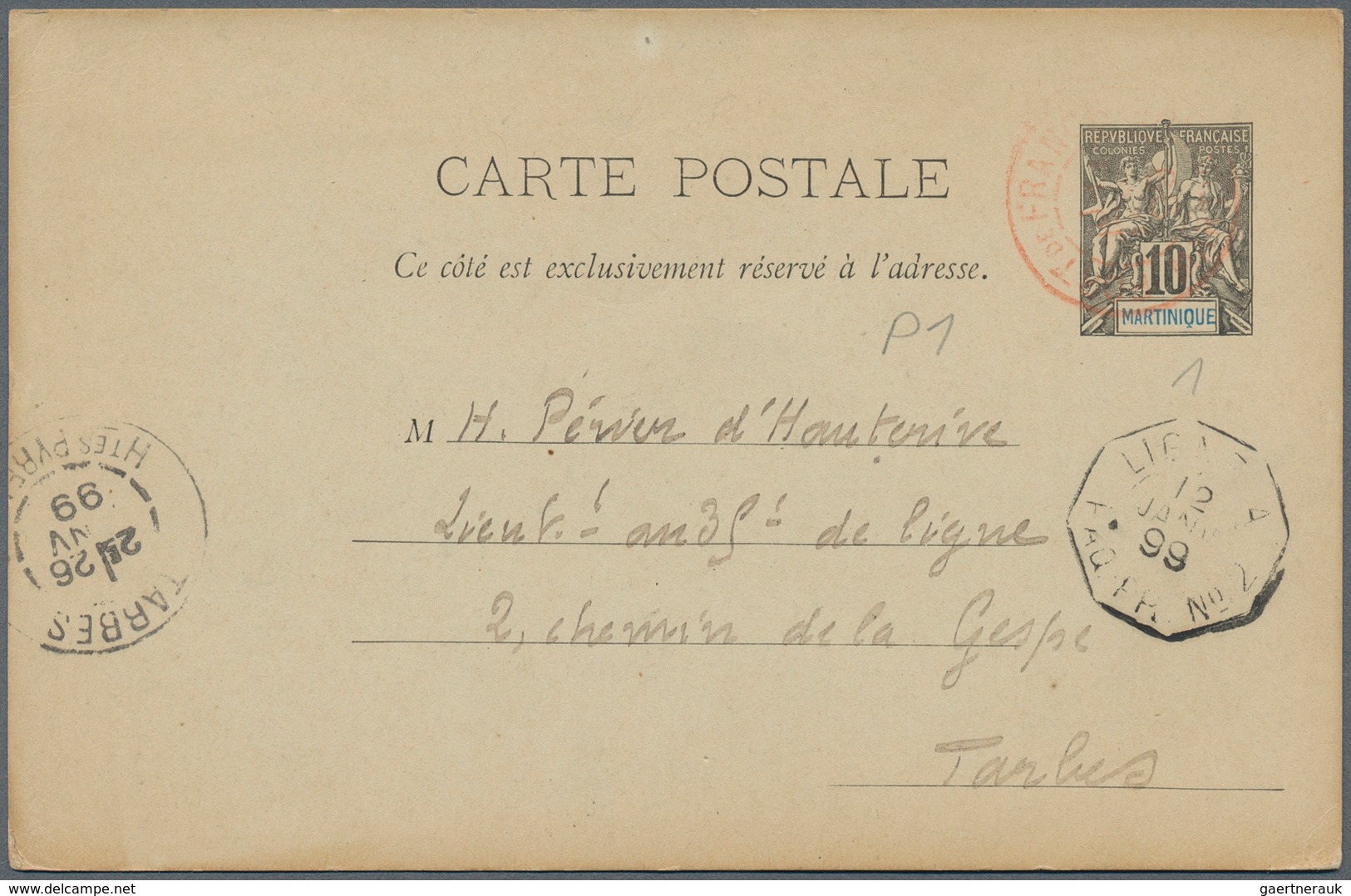 23642 Martinique: 1822/1913, collection of apprx. 114 covers/cards/stationeries, incl. some pre-philatelic