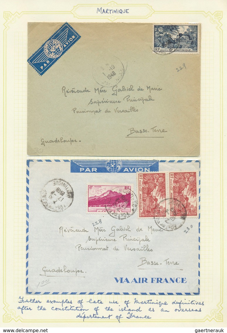 23643 Martinique: 1854/1980, Collection On Leaves Containing Prephilatelic Letter From "Fort De France" An - Autres & Non Classés