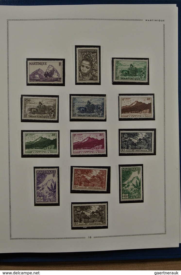 23645 Martinique: 1887-1947. Mint hinged and used collection Martinique 1887-1947 in MOC album.