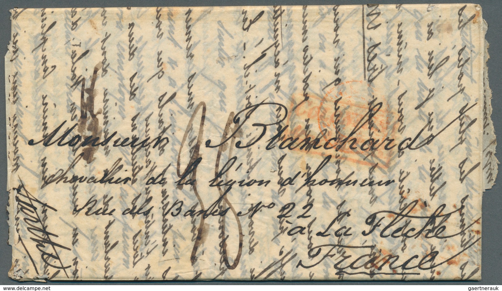 23647 Mauritius: 1844/57 (ca.) A Scarce Correspondance With Ca. 32 Stampless Entire Letters From A Sender, - Mauritius (...-1967)