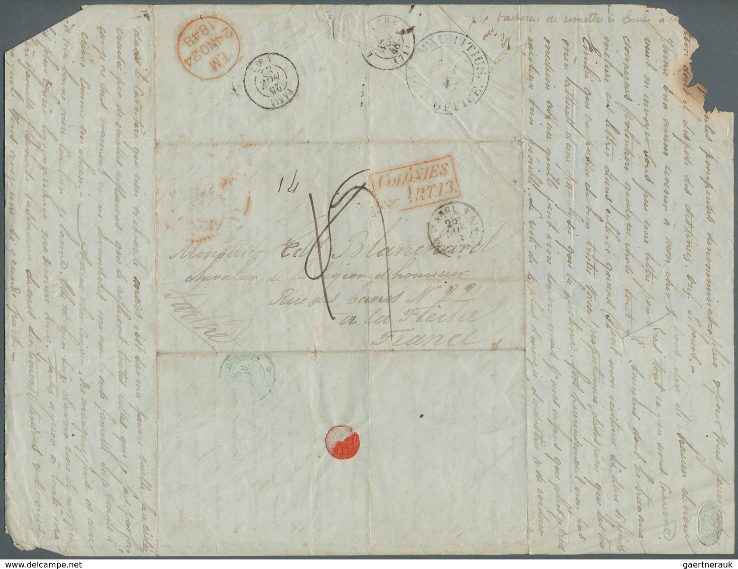 23647 Mauritius: 1844/57 (ca.) A Scarce Correspondance With Ca. 32 Stampless Entire Letters From A Sender, - Maurice (...-1967)