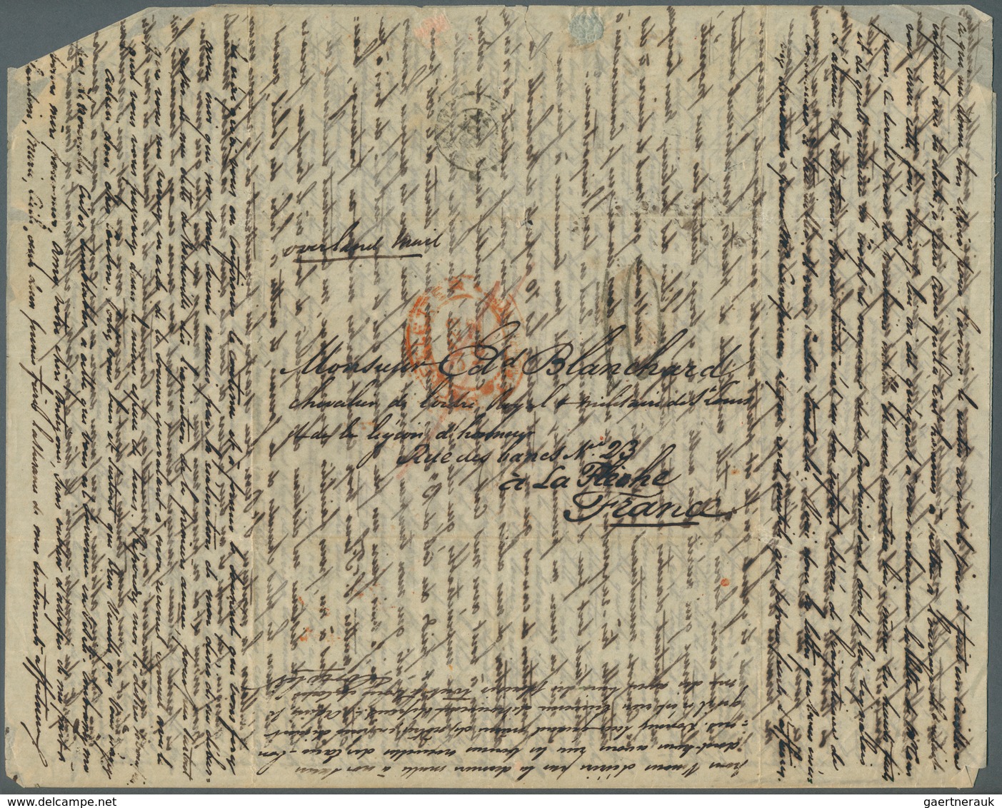 23647 Mauritius: 1844/57 (ca.) A scarce correspondance with ca. 32 stampless entire letters from a sender,