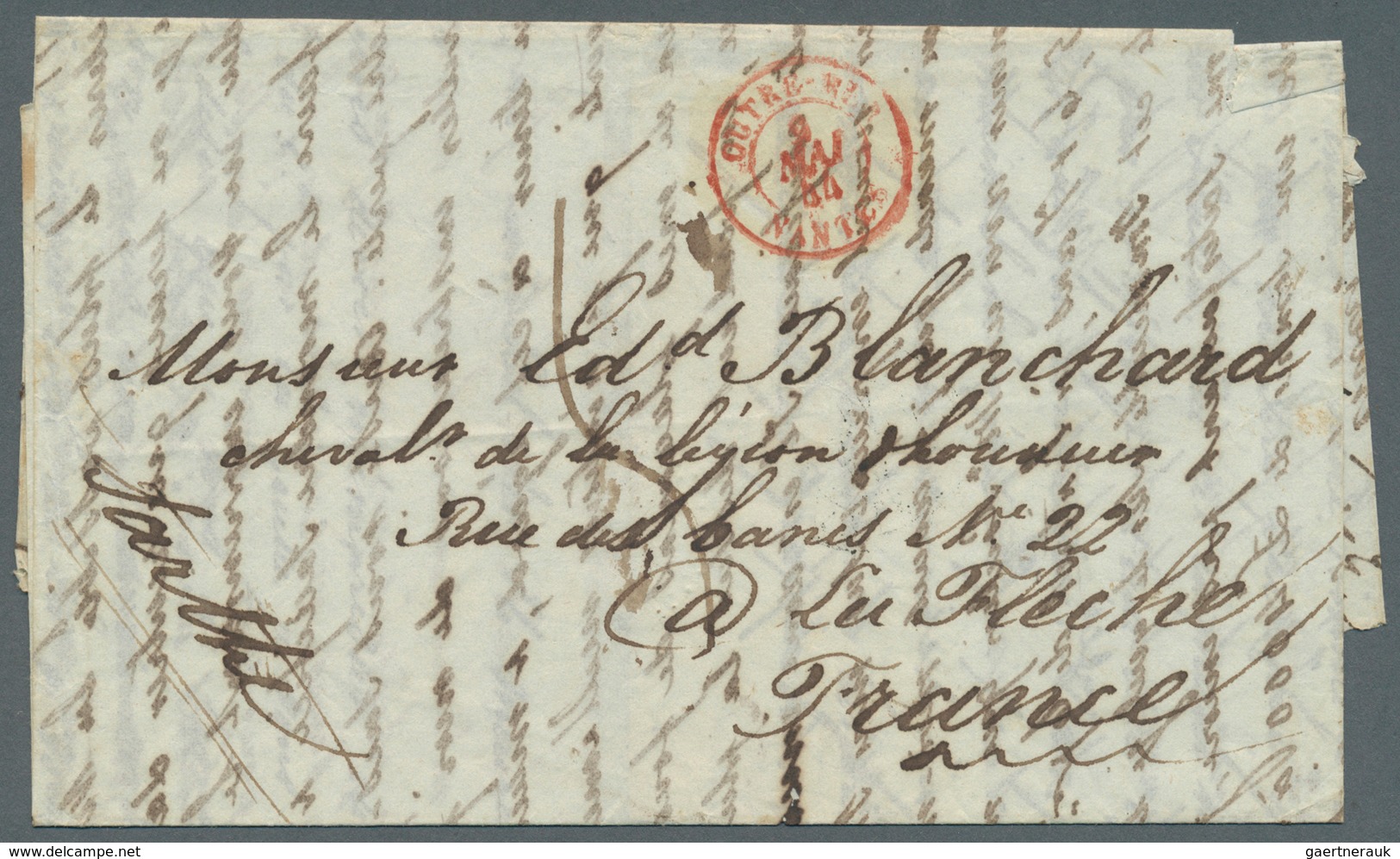 23647 Mauritius: 1844/57 (ca.) A scarce correspondance with ca. 32 stampless entire letters from a sender,