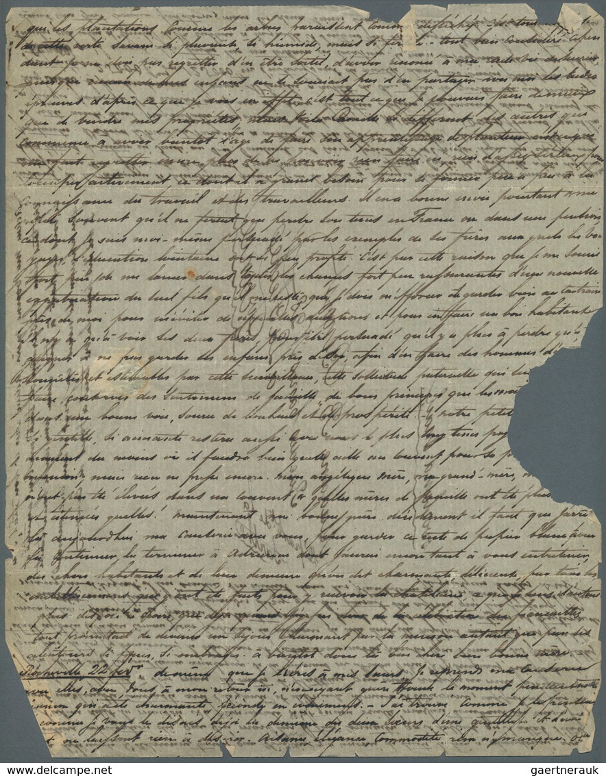23647 Mauritius: 1844/57 (ca.) A scarce correspondance with ca. 32 stampless entire letters from a sender,