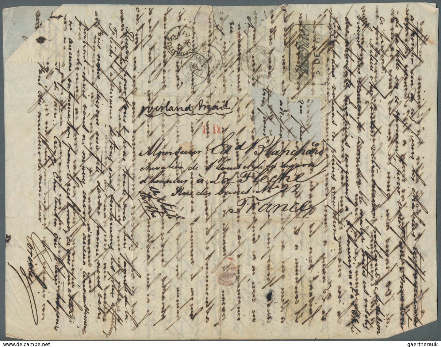 23647 Mauritius: 1844/57 (ca.) A scarce correspondance with ca. 32 stampless entire letters from a sender,