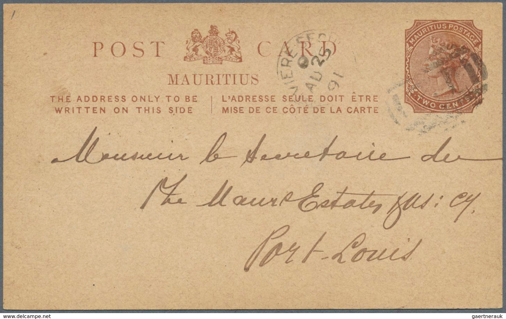23650 Mauritius: 1879/1920, Lot With 13 Used Postal Stationery Cards, Starting With 2 C Brown Psc (H&G 1) - Mauritius (...-1967)