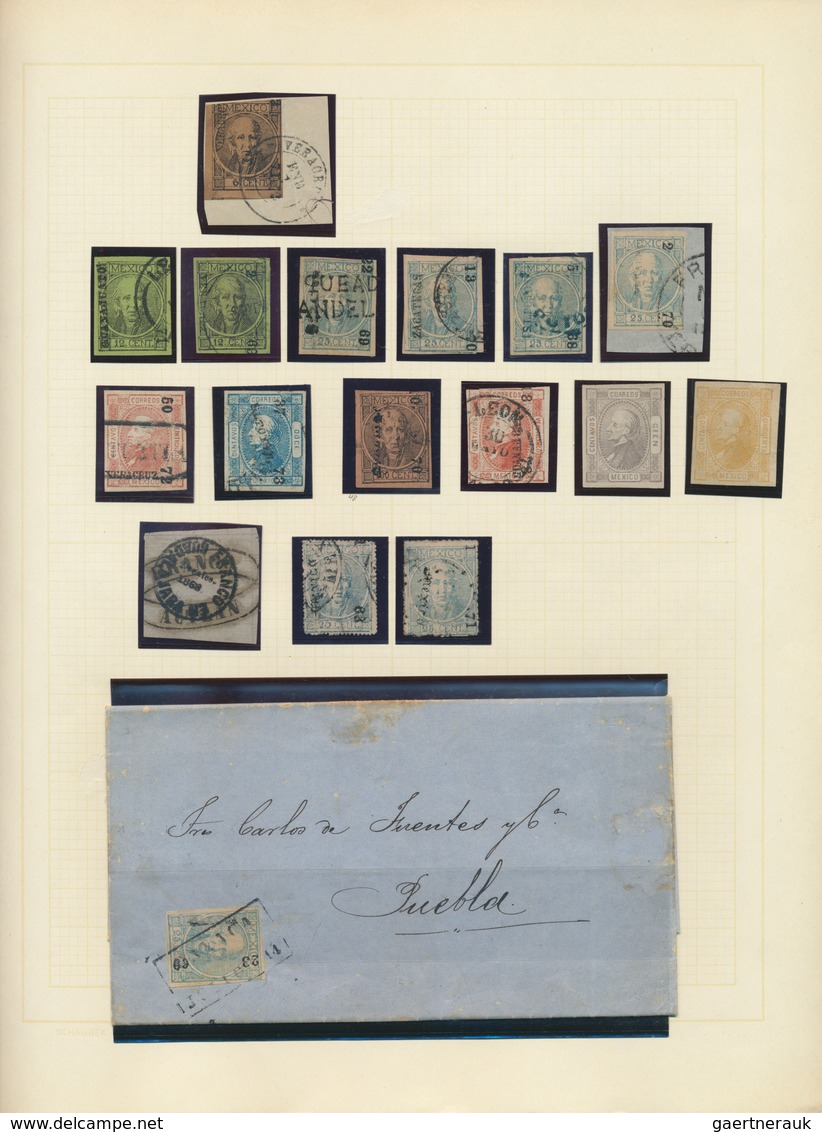 23654 Mexiko: 1856/1900 (ca.), Used And Mint Collection On Album Pages, Comprising A Nice Range Of Hidalgo - Mexico