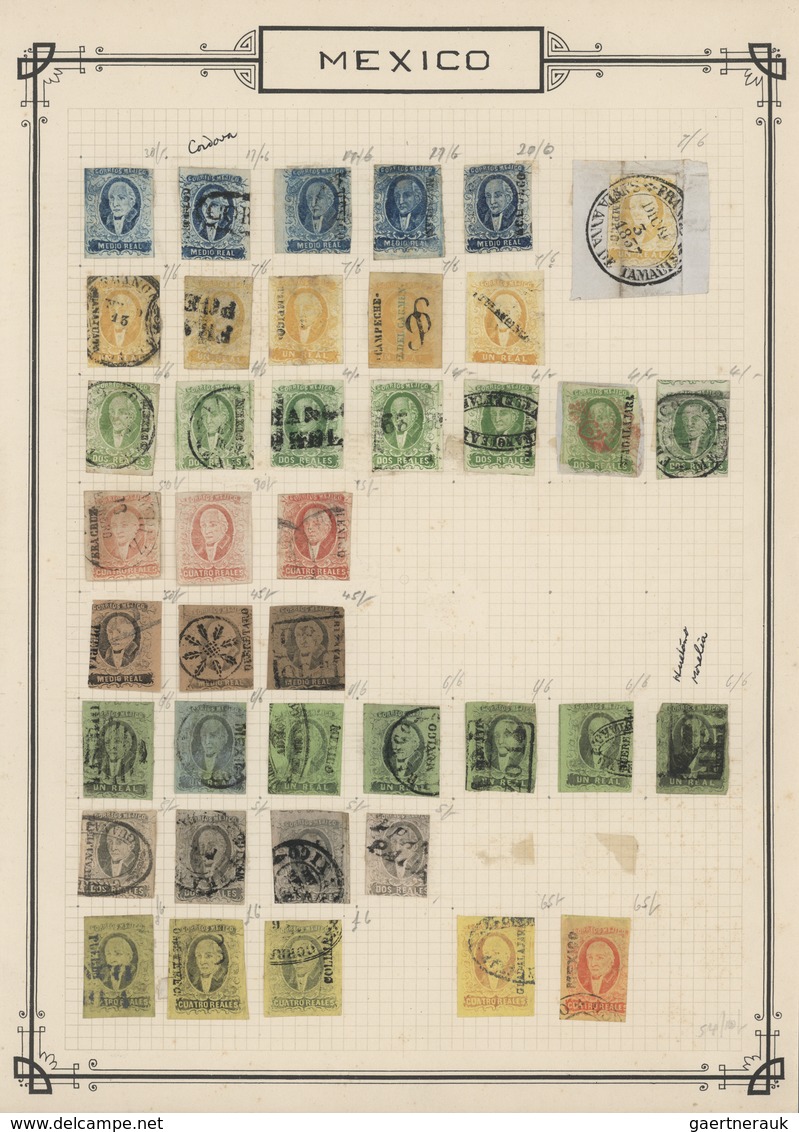 23655 Mexiko: 1856/1872: Collection Of Classics, An Old 1960s Auction Lot, Housing A Few Hundred Stamps Mi - Mexique