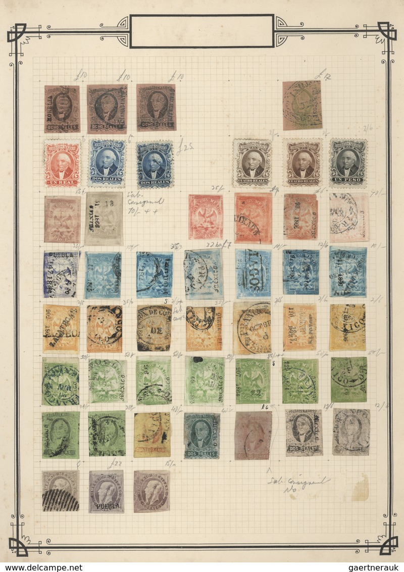 23655 Mexiko: 1856/1872: Collection Of Classics, An Old 1960s Auction Lot, Housing A Few Hundred Stamps Mi - Mexique