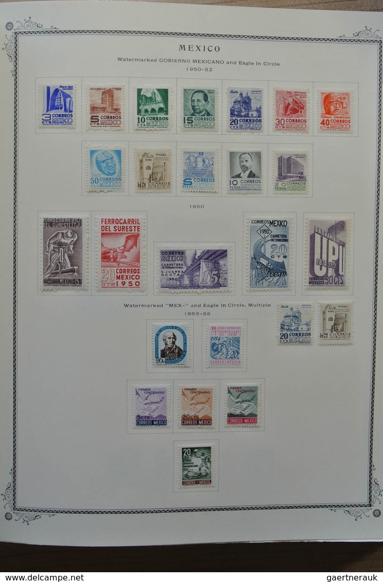 23659 Mexiko: 1870-1986. Nicely filled, mostly mint hinged collection Mexico 1870-1986 in fat Scott album.