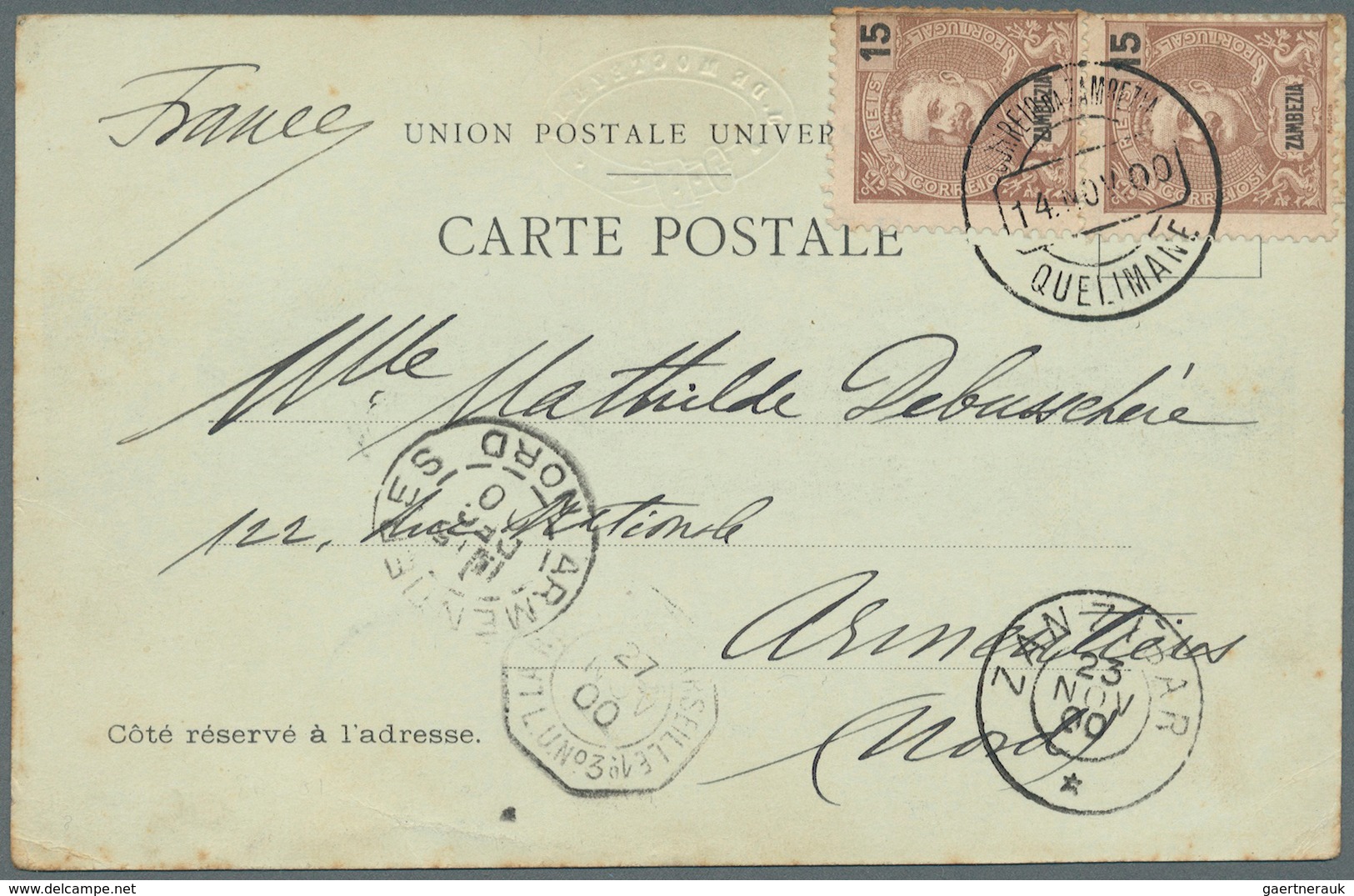 23669 Mocambique: 1895/1917, Mocambique/Area, group of eleven better entires with many attractive franking