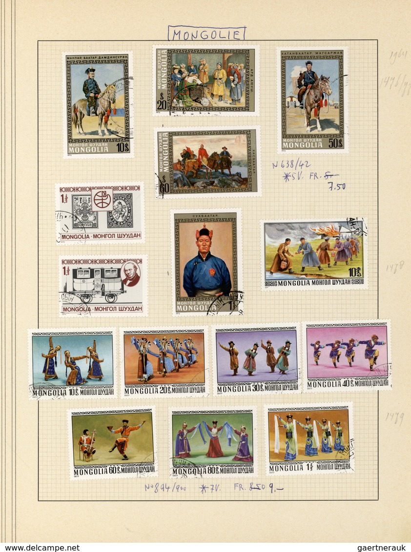 23674 Mongolei: 1950's-1970's ca.: Collection of about 100 complete issues/sets, mint or used, with a lot