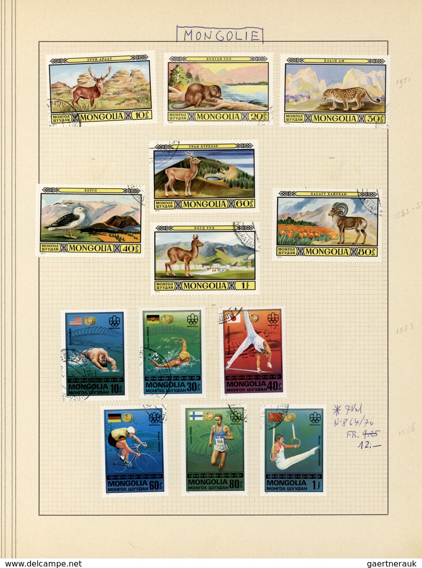 23674 Mongolei: 1950's-1970's ca.: Collection of about 100 complete issues/sets, mint or used, with a lot