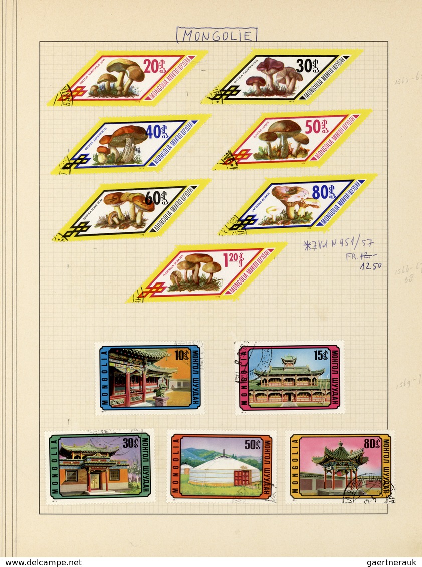 23674 Mongolei: 1950's-1970's ca.: Collection of about 100 complete issues/sets, mint or used, with a lot