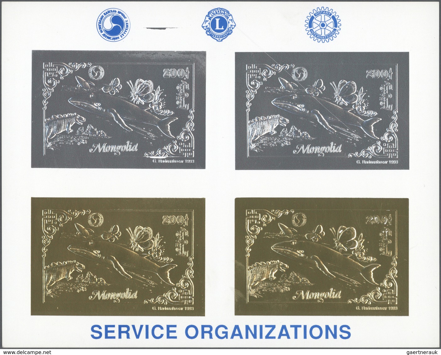 23681 Mongolei: 1993, Specialised Collection In Album With Different GOLD And SILVER Issues Incl. Stamps ( - Mongolia