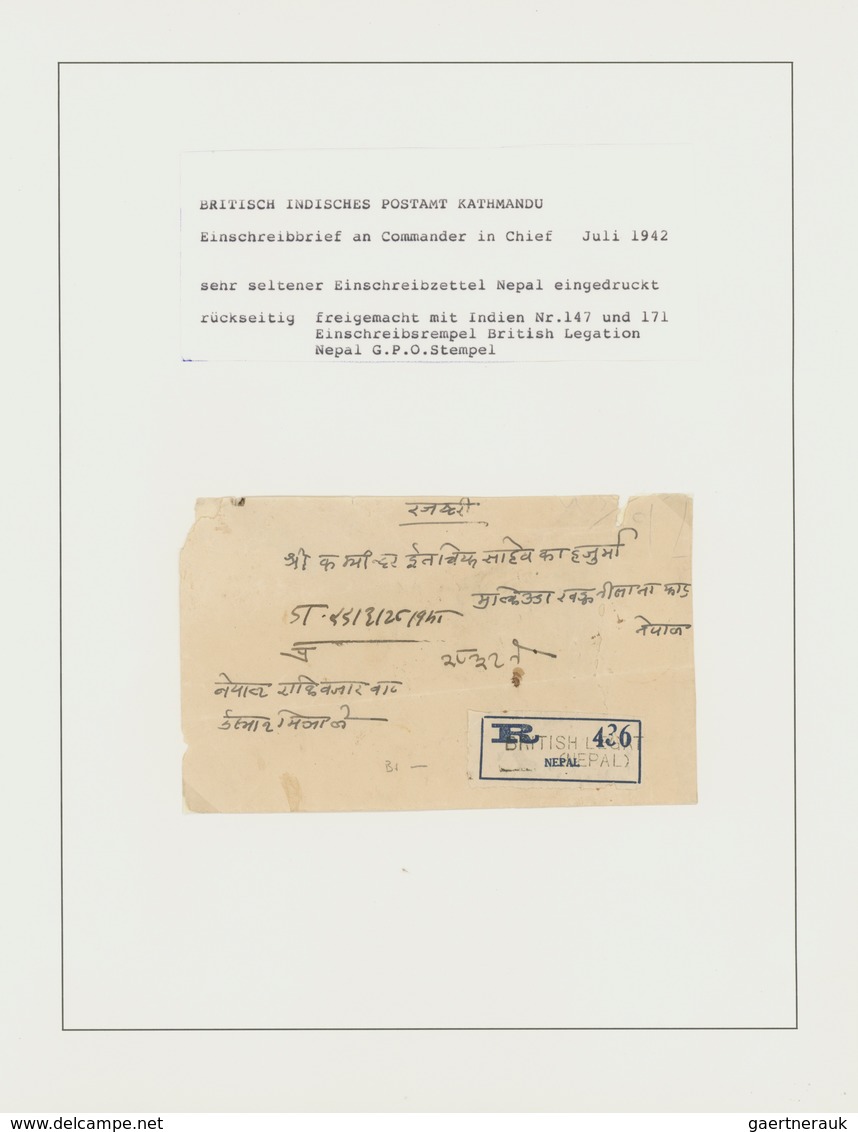 23687 Nepal: 1866-1963, Collection Of 26 Covers, Cards, Postal Stationeries, Telegram And Receipts From Or - Népal